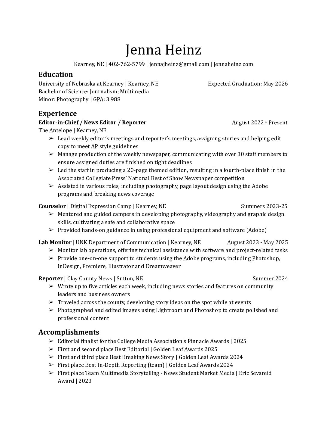 Resume Sept. 2025